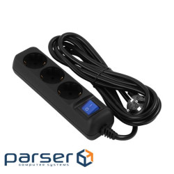 Фільтр живлення 2E (2E-U03ESM3BK) 3 розетки, 3 м , Black