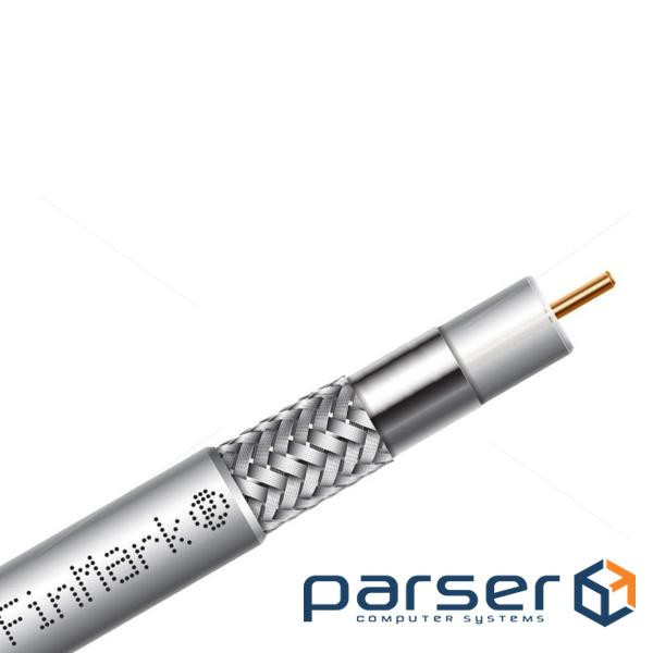 Кабель телевізійний FinMark RG-690, медь, улучшеная оплётка, 100м (F690BVcu-WB white/100)