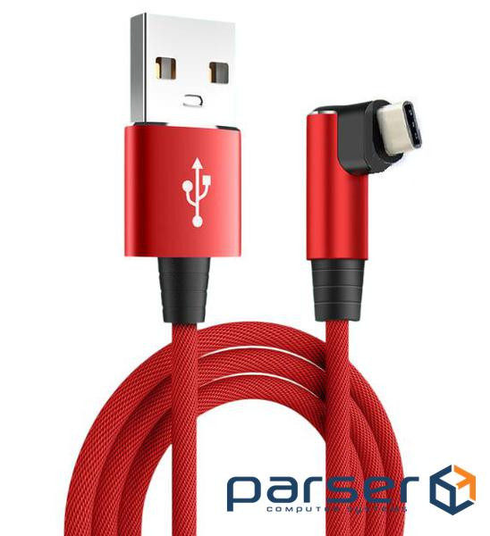 Кабель USB для Type-C (male to male), QC3.0, PD, довжина 0.25м, обплетення, (YT-USB-TypeC-2.0m / R)