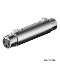 Перехідник аудіо XLR 3p F/ F, Metal корпус, HQ, серебристый (75.02.7459-50)
