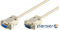 Extension device cable COM(DB9) M/F 5.0m, extension 1:1 D=5.5mm beige (78.01.2967)