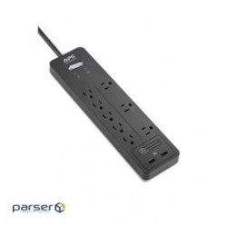 APC Surge Protector PH8U2 Home Office SurgeArrest 6 feet 8 Outlets 120 Volts with 2xUSB Charging Por