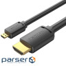 Кабель мультимедійний HDMI M to HDMI micro M 2.0m V2.0 4K60Hz 18Gbps black Vention (AGIBH)