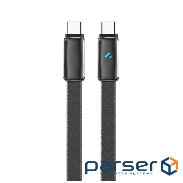 Дата кабель USB-C to USB-C 1.0m 5A 100W ultra-thin black ColorWay (CW-CBPDCC100-BK)