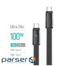 Дата кабель USB-C to USB-C 1.0m 5A 100W ultra-thin black ColorWay (CW-CBPDCC100-BK)