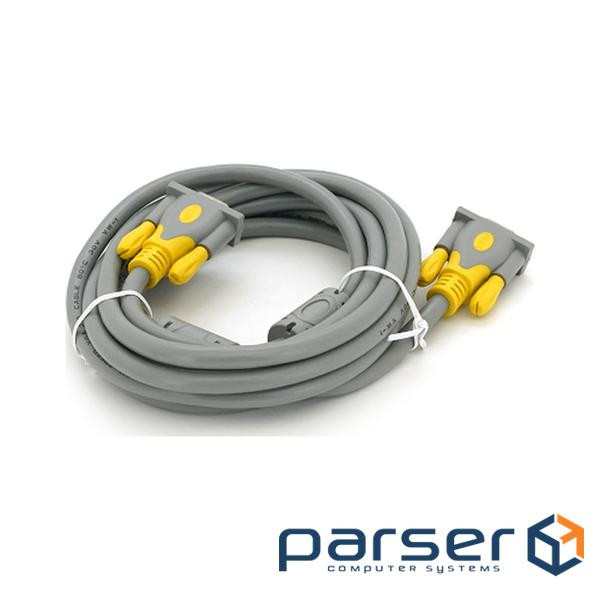 Кабель MERLION VGA 3м Gray (YT-VGA(M) (M)3+6GR-3M) (YT-VGA(M)/(M)3+6GR-3m)