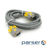 Кабель MERLION VGA 3м Gray (YT-VGA(M) (M)3+6GR-3M) (YT-VGA(M)/(M)3+6GR-3m)