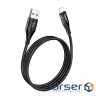 Кабель HOCO U93 USB to iP 2.4A, 1.2m, nylon, aluminum connectors, light indicator, B (6931474732132)