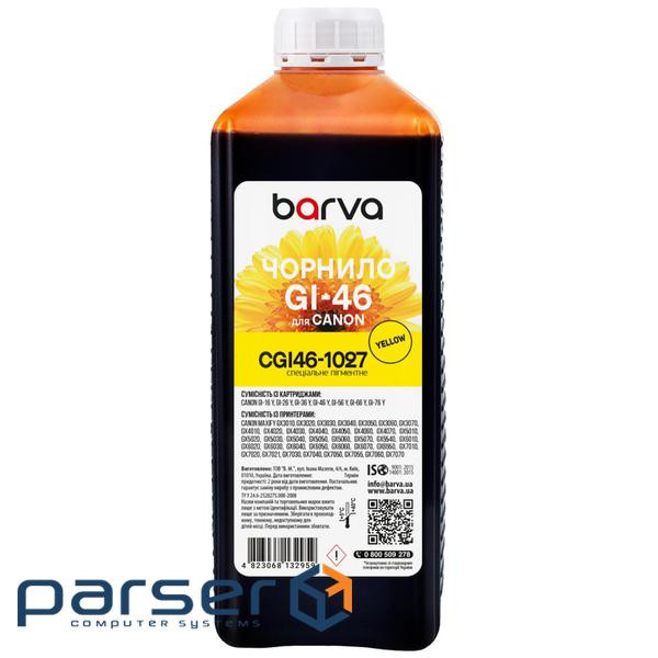 Чорнило Barva Canon GI-46 1 л, special, pigment, yellow (CGI46-1027)