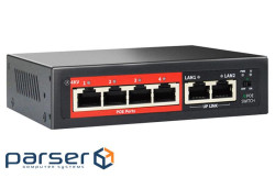 4-портовий керований PoE комутатор YOSO YO204D -52 з 4 портами POE 100Мбіт + 2 UP-Link 100 (YT44909)