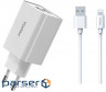 Зарядний пристрій Proda PD-A28i 2х USB 2.4A + USB Ligthtning 1.0m (PD-A28i-WH)