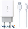 Зарядний пристрій Proda PD-A28i 2х USB 2.4A + USB Ligthtning 1.0m (PD-A28i-WH)