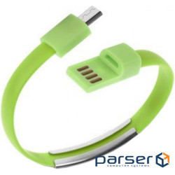 Cable Data Charging Line Micro-USB 0.2m Green (S0609)