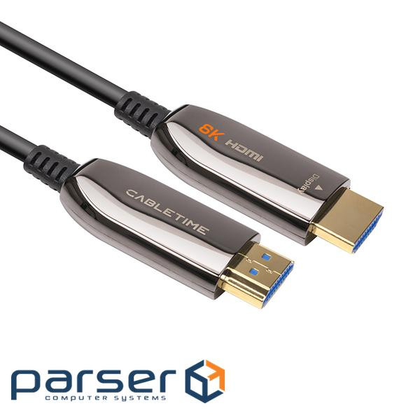 Кабель оптичний (AOC) CABLETIME Ultra HD 8K eARC HDMI v2.1 10м Black (CA914029)