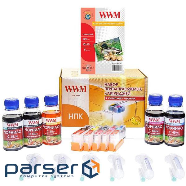 Комплект перезаправних картриджів WWM CANON MG5740/ 6840 (BP/ B/ C/ M/ Y) +chip (RC.CLI471ARC)