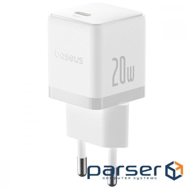 СЗУ Baseus Palm Fast Charger 20W (Type-C) + Кабель Type-C to Lightning 20W (1m) white (E0116400)