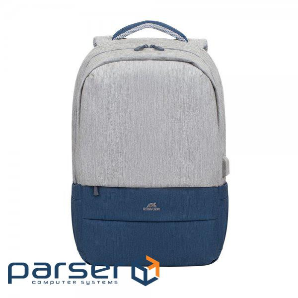 Рюкзак для ноутбука RivaCase 17.3" 7567 Prater, Grey / Dark Blue (7567Grey/ (7567 (Grey/ Dark Blue))