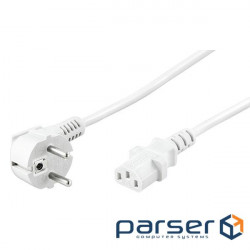 Кабель живлення пристроїв IEC(Schuko)-(C13) M/F 5.0m,90ё/180ё 3x1.00mm D=7.0mm Cu,білий (75.05.1321 (75.05.1321
