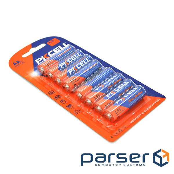 Батарейка лужна PKCELL 1.5V AA/ LR6, 8 штуки в блістері ціна за блістер, Q12 (9296) (9296 8шт )