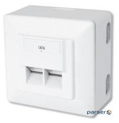 Комп'ютерна розетка Digitus 2xRJ45 STP, cat. 6, для зовнішньої проводки (DN-9006-N)