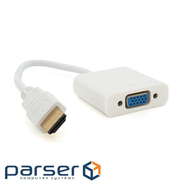 Конвертер HDMI (тато) на VGA(мама) 10cm, White, 4K/2K, Пакет Q250 (5442)