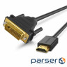 Кабель UGREEN HD106 HDMI to DVI Cable 1m (Black)(UGR-30116)