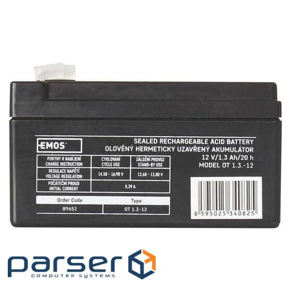 Акумуляторна батарея Emos B9652 (12V 1.3AH FAST.4.7 MM)
