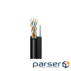 Кабель мережевий FinMark FTP CAT5e 4P 24AWG PE-MR B 305m Drum, зовнішній, трос 7х0,5 мм (279681)