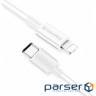 Дата кабель USB-C to Lightning 1.0m 3A white ColorWay (CW-CBPDCL032-WH)
