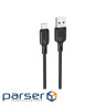 Дата кабель USB 2.0 AM to Micro 5P 2.0m Lenny silicone BX113 black BOROFONE (6941991115493)