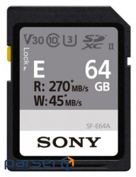 Memory card Sony SDXC 64GB C10 UHS-II U3 V60 R270/W45MB/s Entry (SFE64A.ET4)
