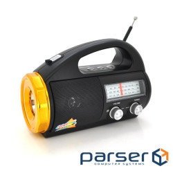 Радіоприймач GOLON RX-711BT, FM радіо, Вхід microSD, USB, AUX, корпус пластмас, Black, BOX