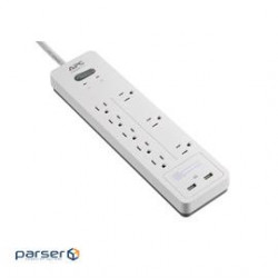 APC Surge Protector PH8U2W Home Office SurgeArrest 6 feet 8 Outlets 120 Volts with 2xUSB Charging Po
