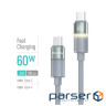 Дата кабель USB-C to USB-C 1.0m 3A 60W warm light gray ColorWay (CW-CBPDCC092-GR)