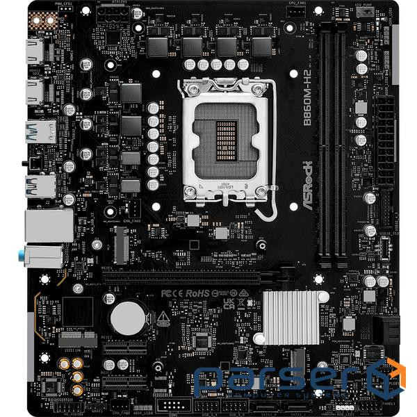 AsRock B860M-H2 (1851/B860, 2*DDR5, PCIex16, 2xHDMI, 4xSATA, 2xM.2, Glan, 7.1ch, mATX)
