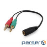 Кабель мультимедійний Jack 3.5mm female 4-pin to 2x Jack 3.5mm male 0.2m Cablexpert (CCA-418)