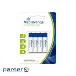Battery MEDIARANGE Rechargeable Accu AAA 800mAh 4pcs/pack (MRBAT120)