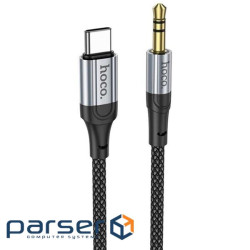 Кабель мультимедійний USB-C to 3.5mm M 1.0m Black HOCO (6942007608824)
