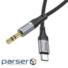 Кабель мультимедійний USB-C to 3.5mm M 1.0m Black HOCO (6942007608824)