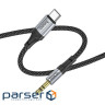Кабель мультимедійний USB-C to 3.5mm M 1.0m Black HOCO (6942007608824)