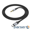 Кабель мультимедійний USB-C to 3.5mm M 1.0m Black HOCO (6942007608824)