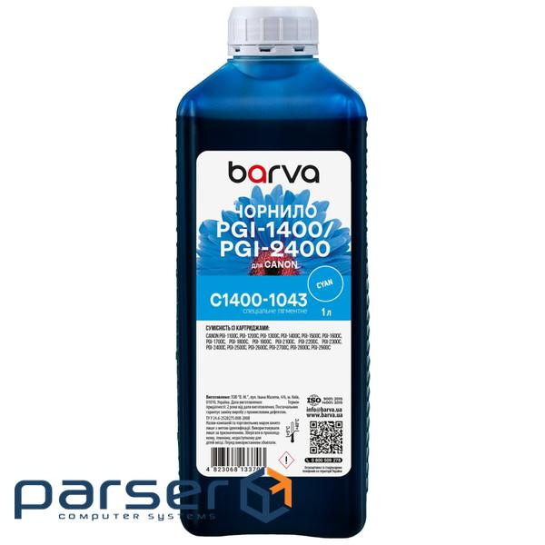 Чорнило Barva Canon PGI-1400/PGI-2400 1 л, special pigment, cyan (C1400-1043)