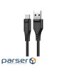 Дата кабель USB 2.0 AM to USB-C 1.2m 3.0A TPE Black Acefast (6974316280866)
