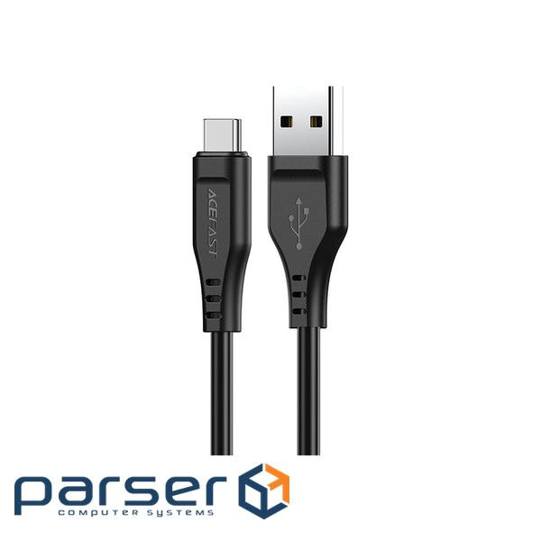 Дата кабель USB 2.0 AM to USB-C 1.2m 3.0A TPE Black Acefast (6974316280866)