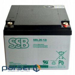 Необслуговуваний акумулятор герметичний акумулятор 12V 26Ah (C20 10.8V), технологія AG (SBL 26-12I