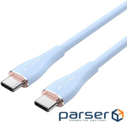 Кабель Vention USB 2.0 C Male to C Male 5A Cable 1M Light Blue Silicone Type (TAWSF)