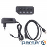 Концентратор Maxxter 4 x USB 2.0 Type-A 1m cable + 5V1A adapter (HU2A-4P-AC-02)