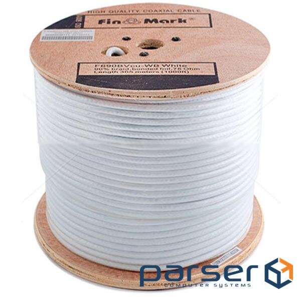 Кабель телевізійний FinMark RG-690 Cu(медь), white, 305м (F690BVcu-WB/305/177447)