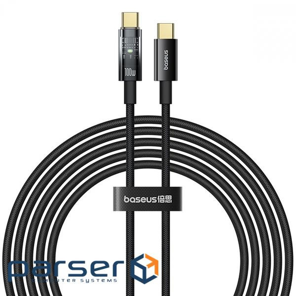 Кабель Baseus Explorer Series Auto Power-Off Type-C to Type-C 100W (1m) black (P10319703111-00)