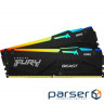 Модуль пам'яті KINGSTON FURY Beast RGB Black DDR5 5600MHz 32GB Kit 2x16GB (KF556C36BBEAK2-32)